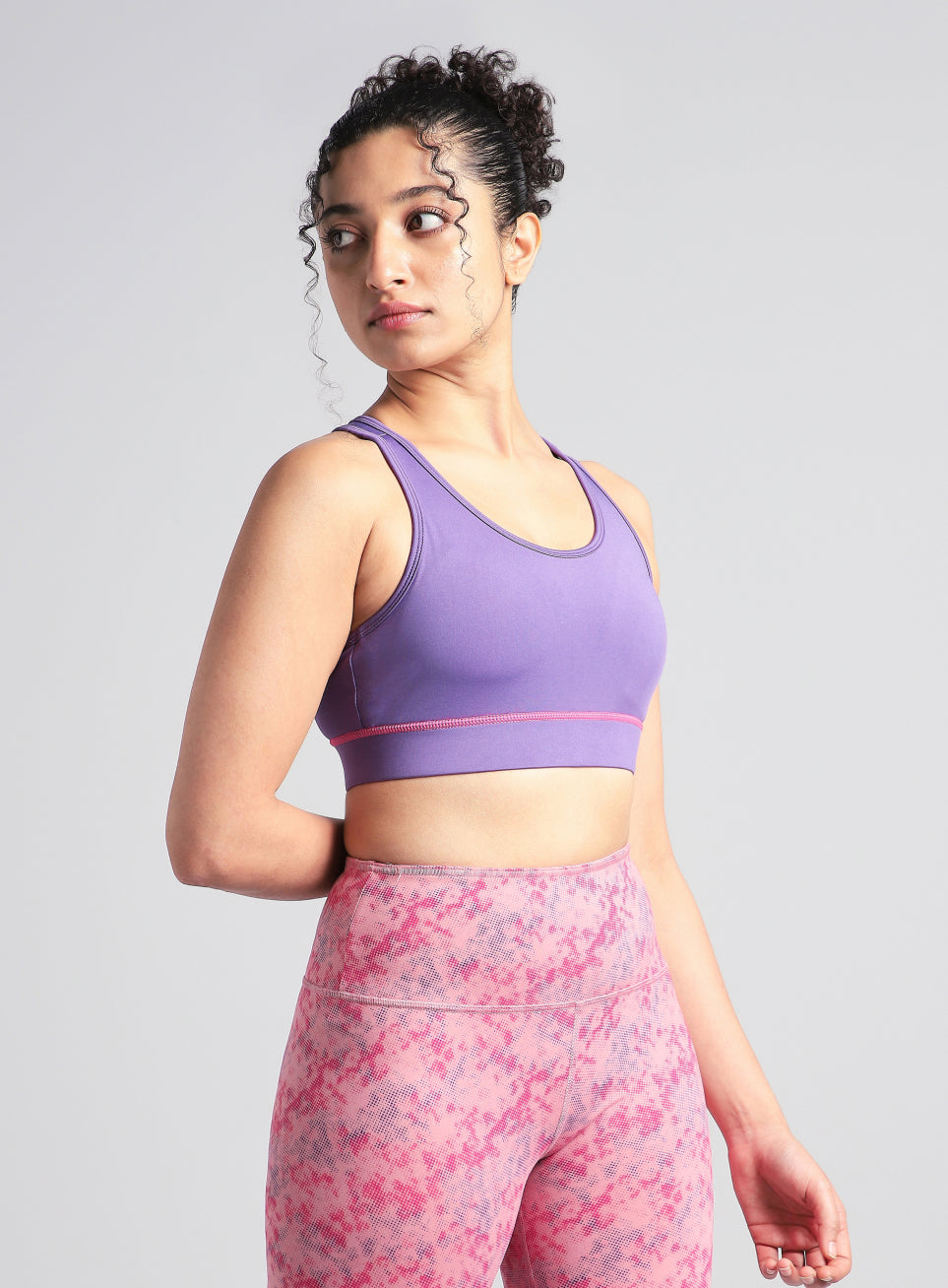 Women's Purple Train-in Medium Support Sports Bra