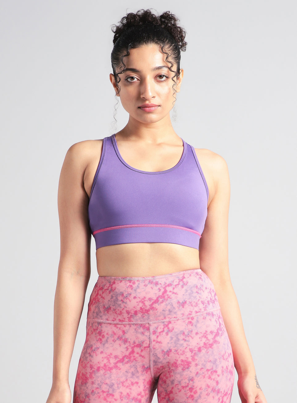 Women's Purple Train-in Medium Support Sports Bra