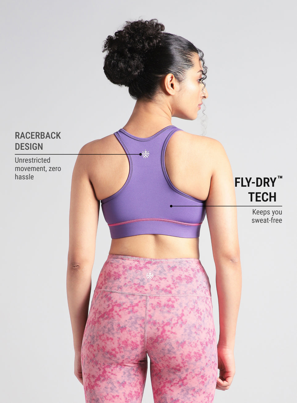 Women's Purple Train-in Medium Support Sports Bra