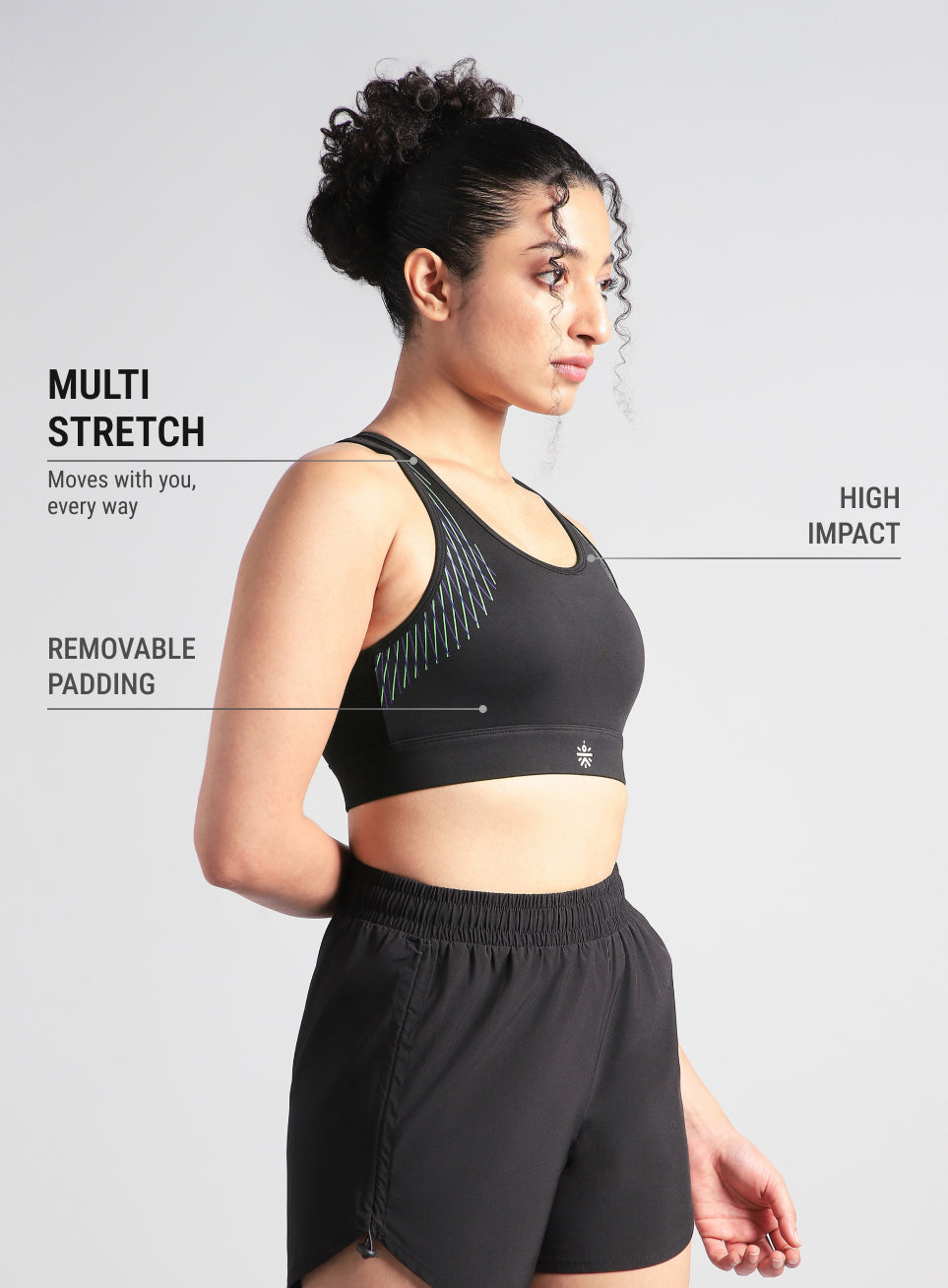 Women's Black True Strength High Support Sports Bra
