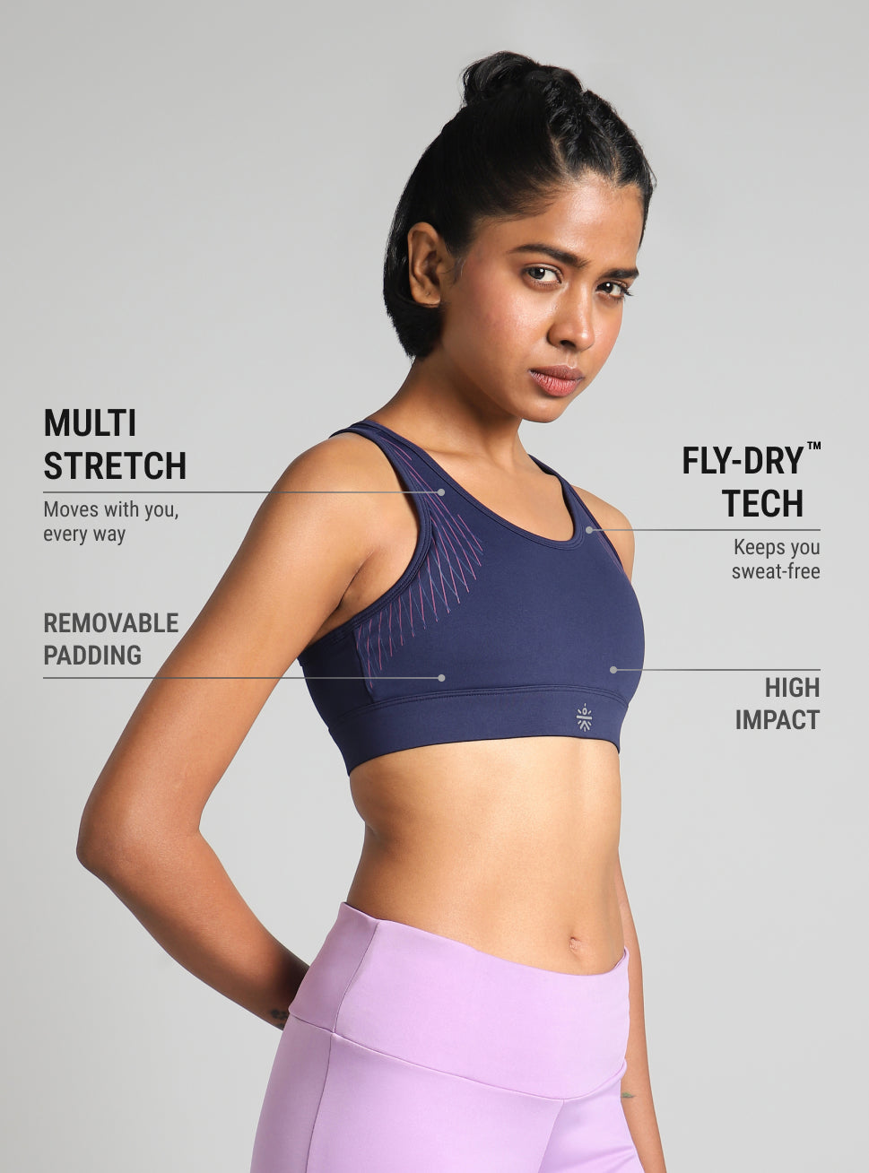 Women's Navy True Strength High Support Sports Bra