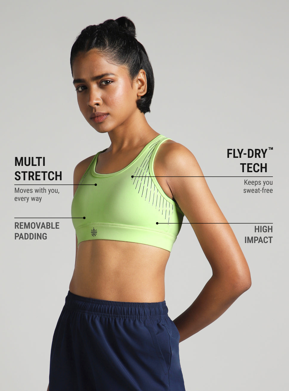 Women's Green True Strength High Support Sports Bra