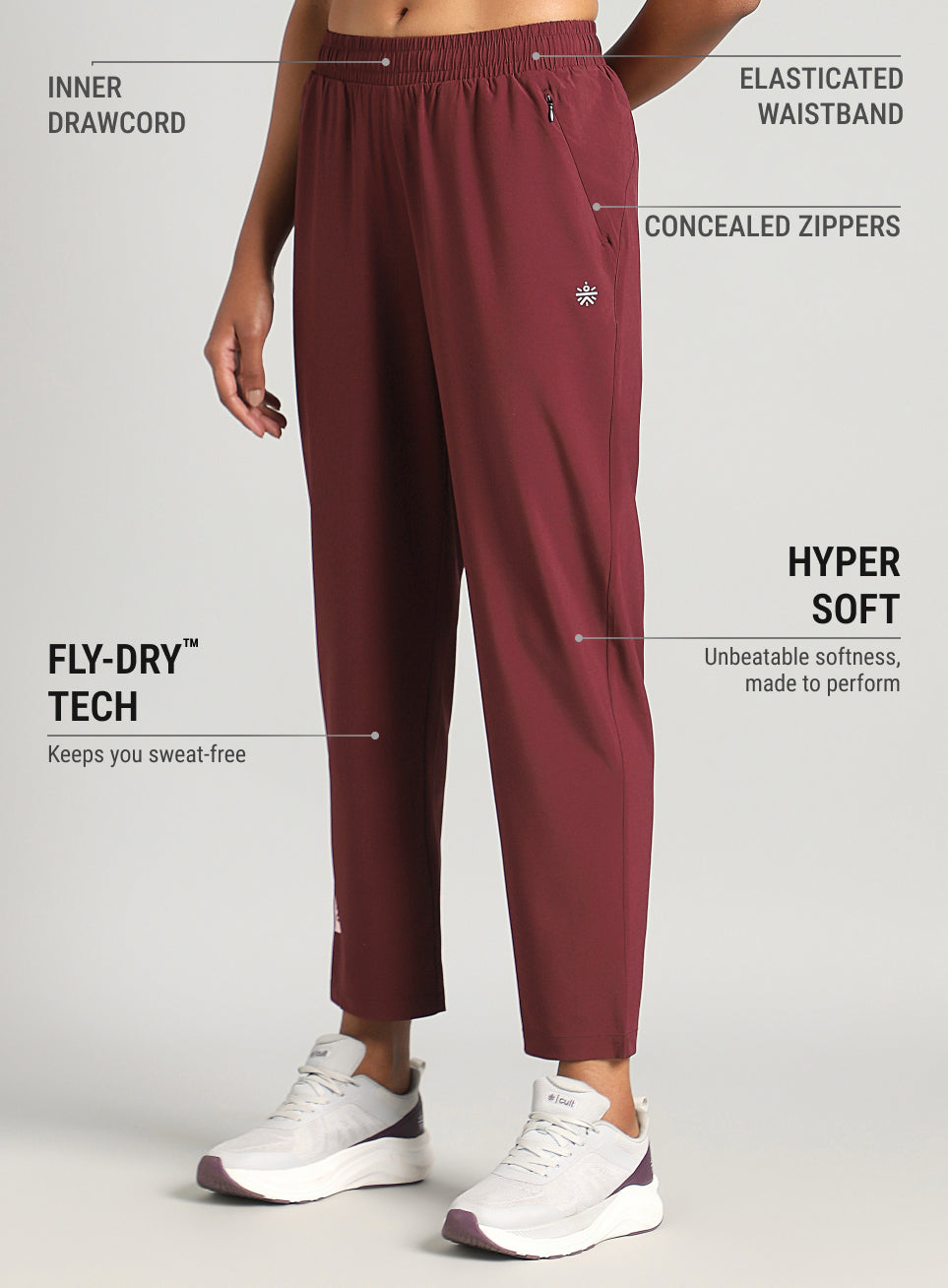 Women's Maroon True Strength Training Trackpants
