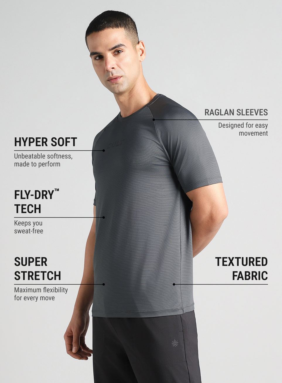 Men's Grey Ultra Man Training T-shirt