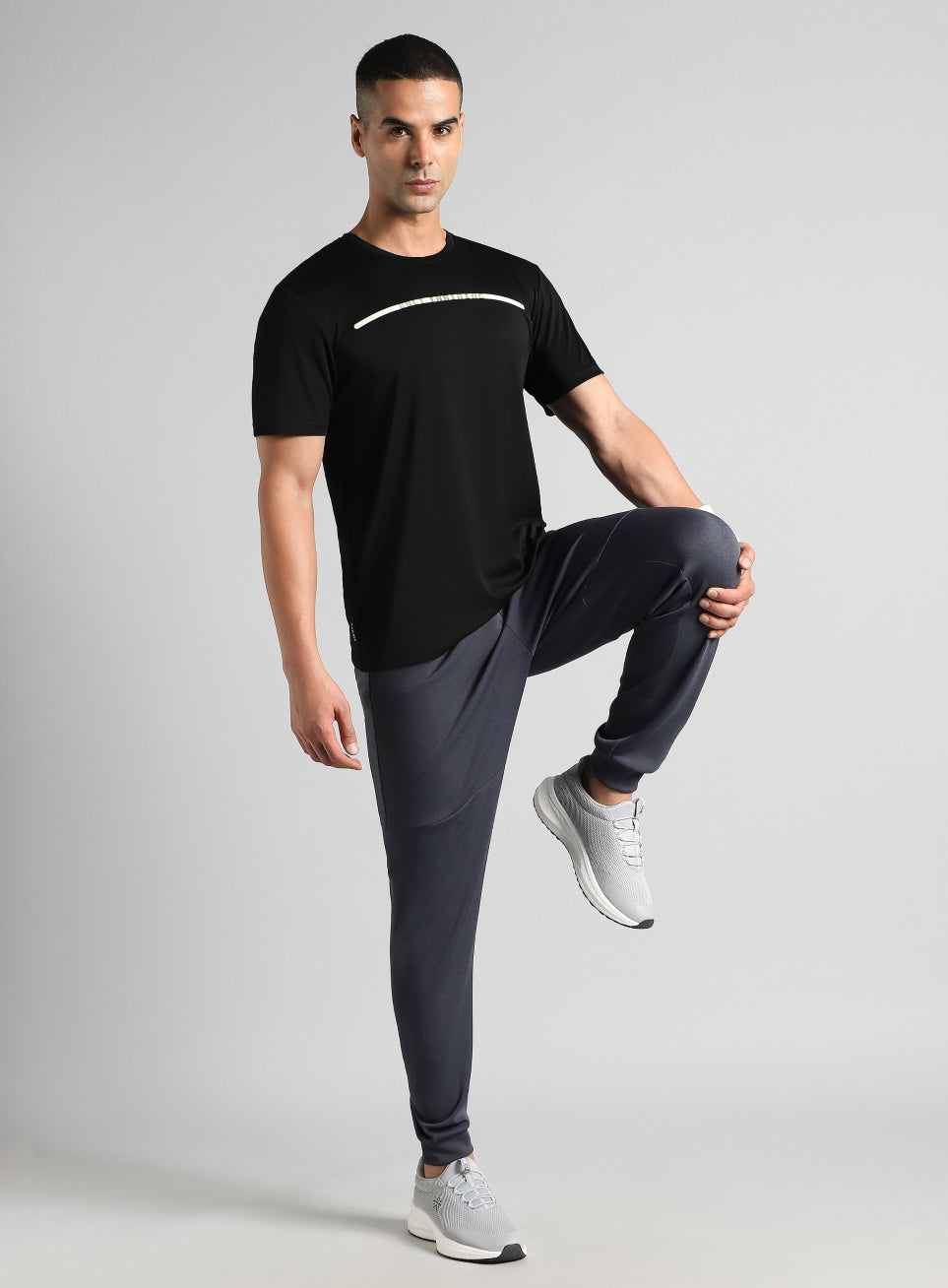 Men's Black Sculpted Print Training T-shirt