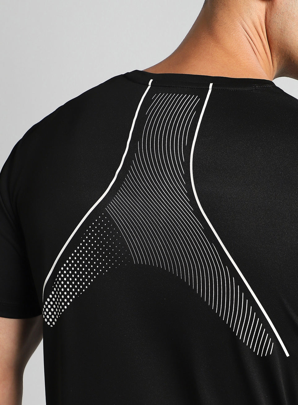 Men's Black Sculpted Print Training T-shirt
