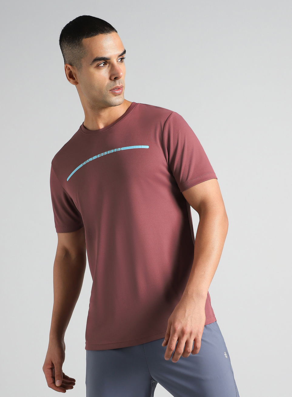 Men's Red Sculpted Print Training T-shirt