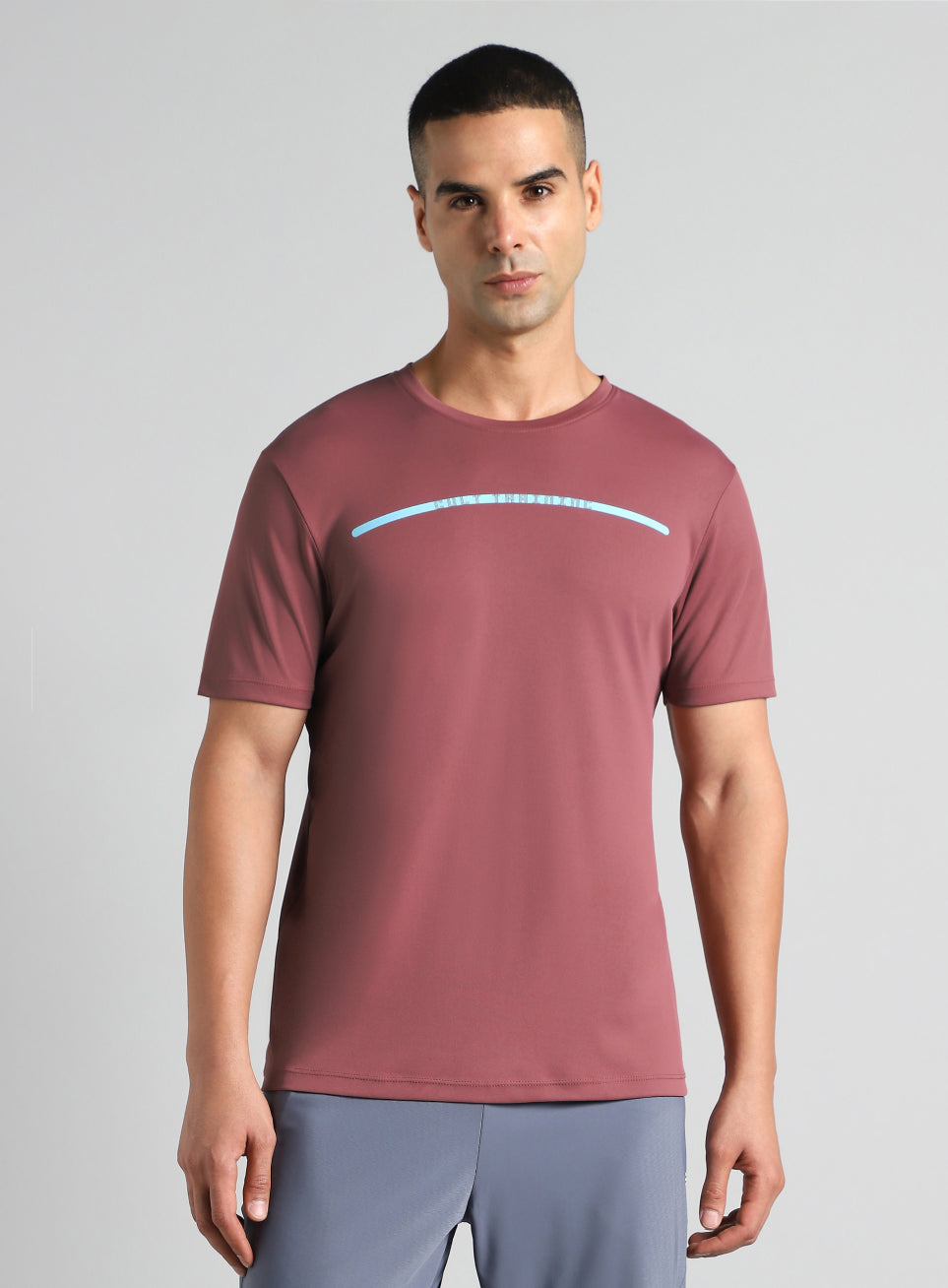 Men's Red Sculpted Print Training T-shirt