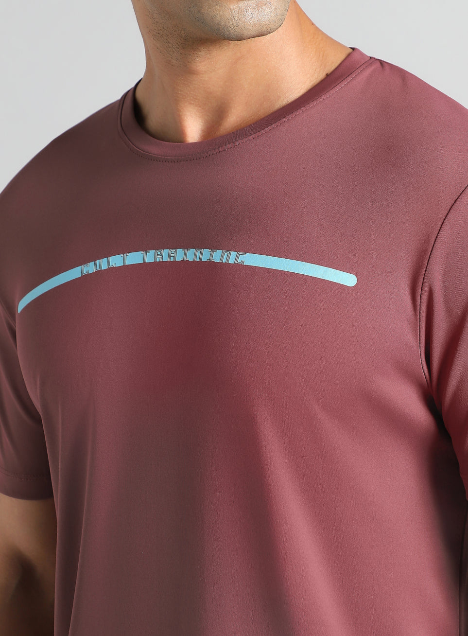 Men's Red Sculpted Print Training T-shirt