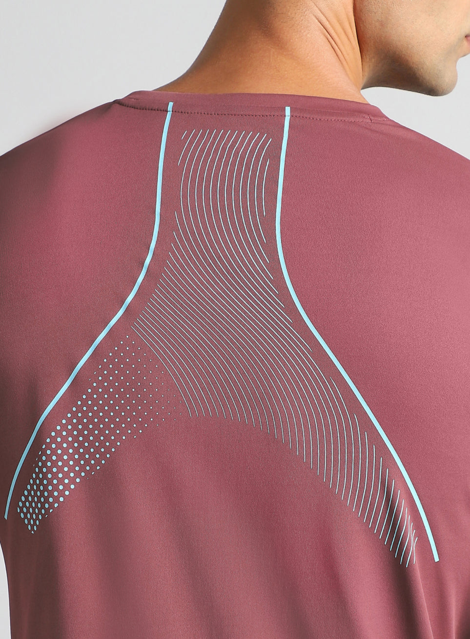 Men's Red Sculpted Print Training T-shirt
