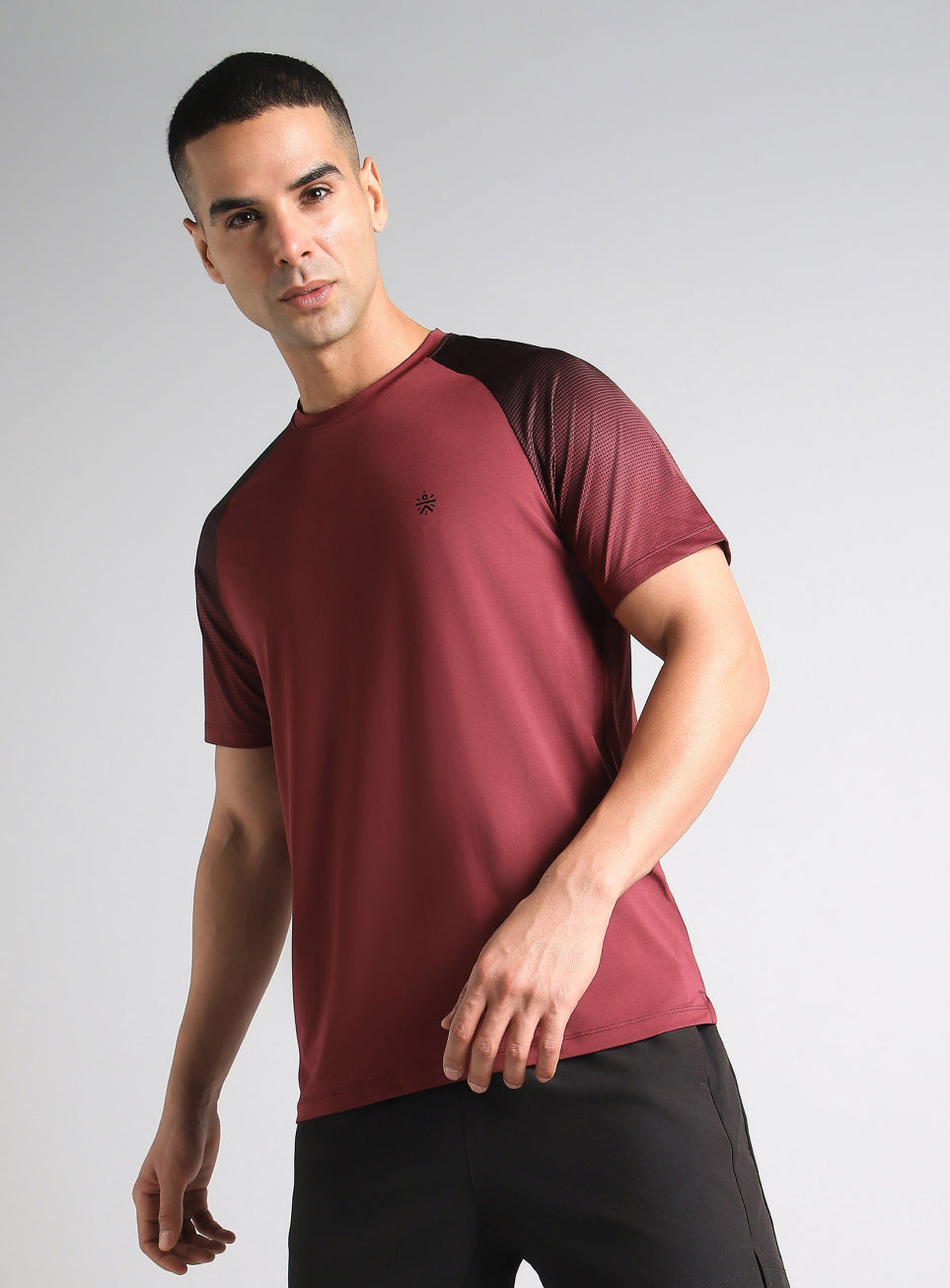 Men's Maroon Power Pop Training T-Shirt