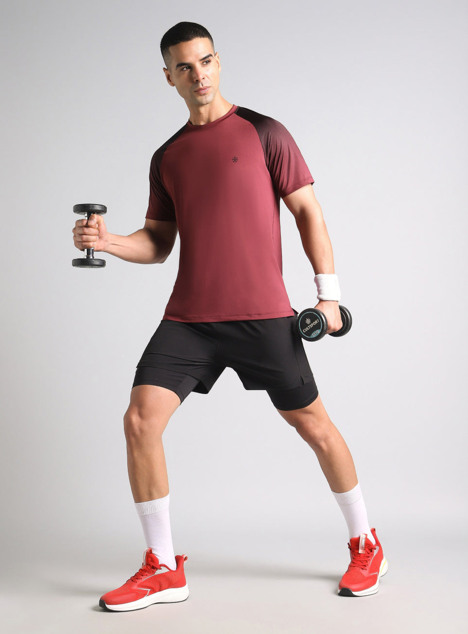 Men's Maroon Power Pop Training T-Shirt