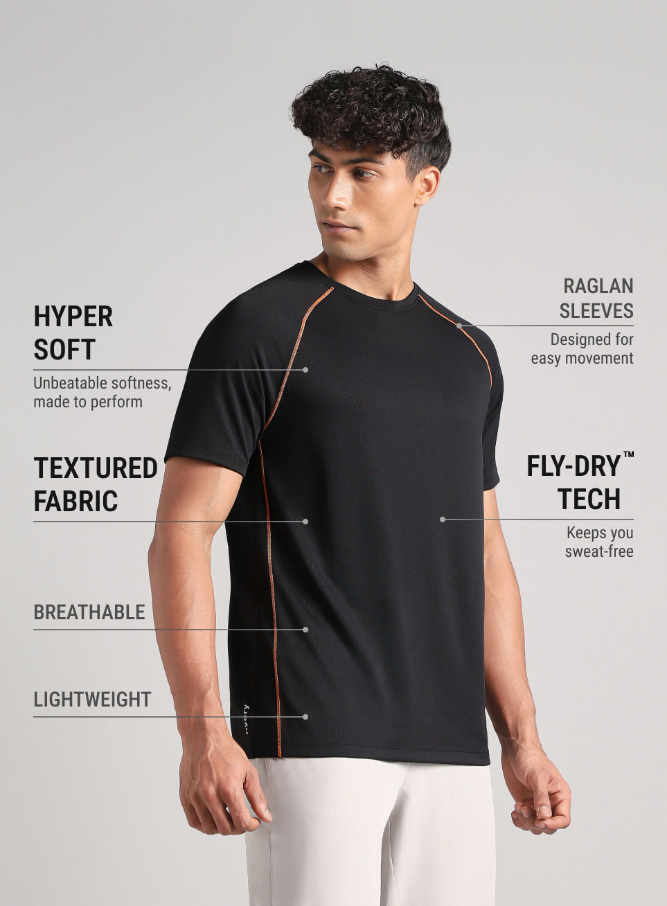 Men's Black Everyday Workout Train Tee