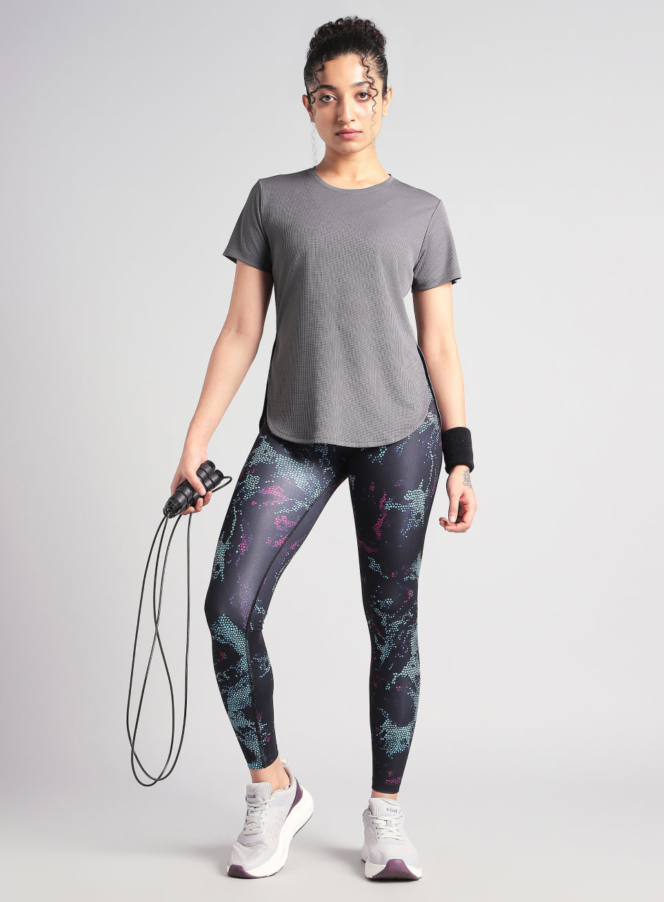 Women's Dark Gey Core Training Longline T-shirt