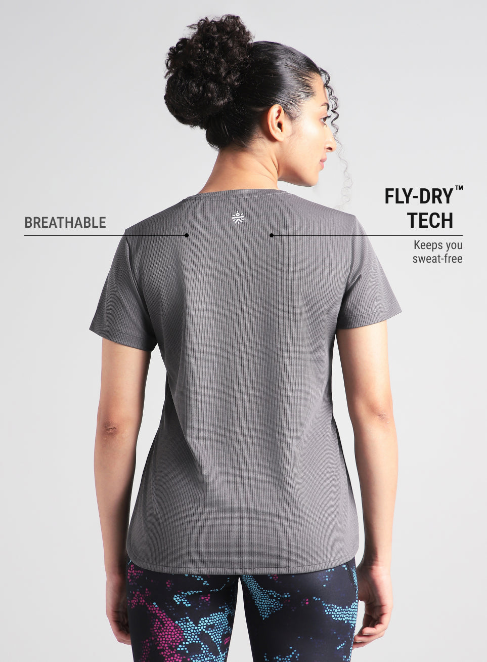 Women's Dark Gey Core Training Longline T-shirt