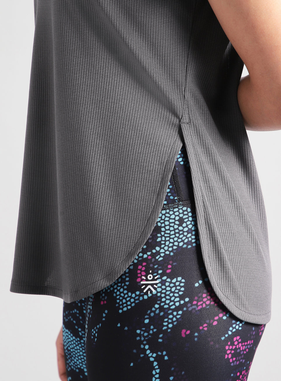 Women's Dark Gey Core Training Longline T-shirt