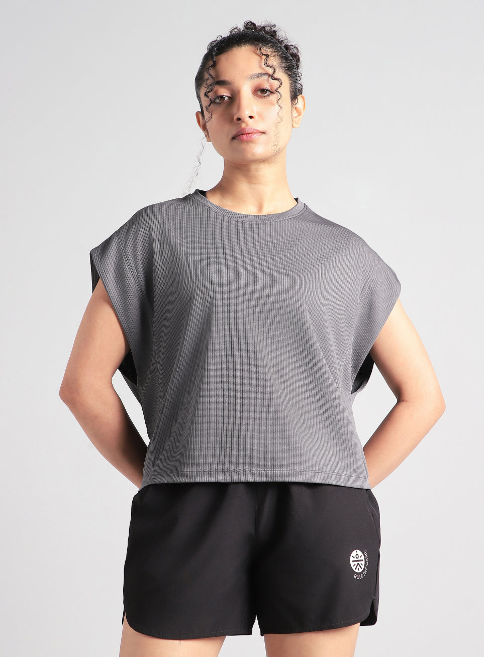 Women's Grey Sculpt Muscle T- shirt