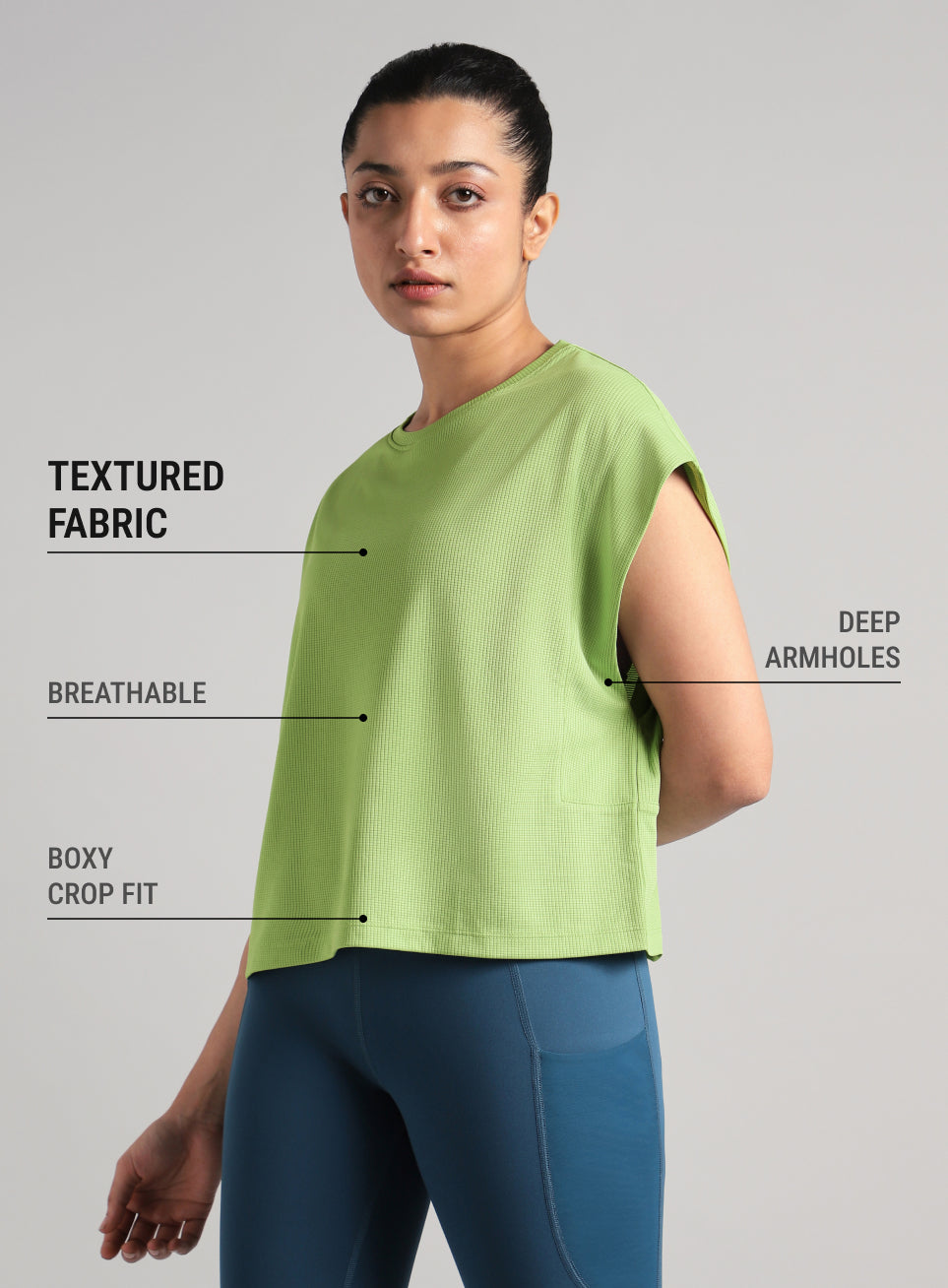 Women's Green Sculpt Muscle T- shirt