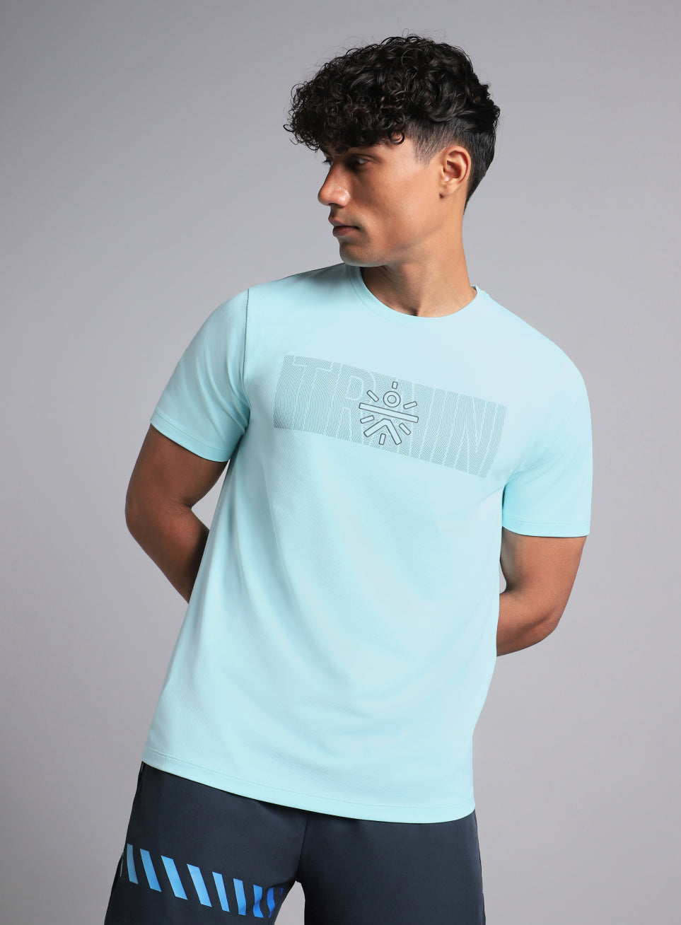 Men's Blue Cult Train Graphic T-shirt