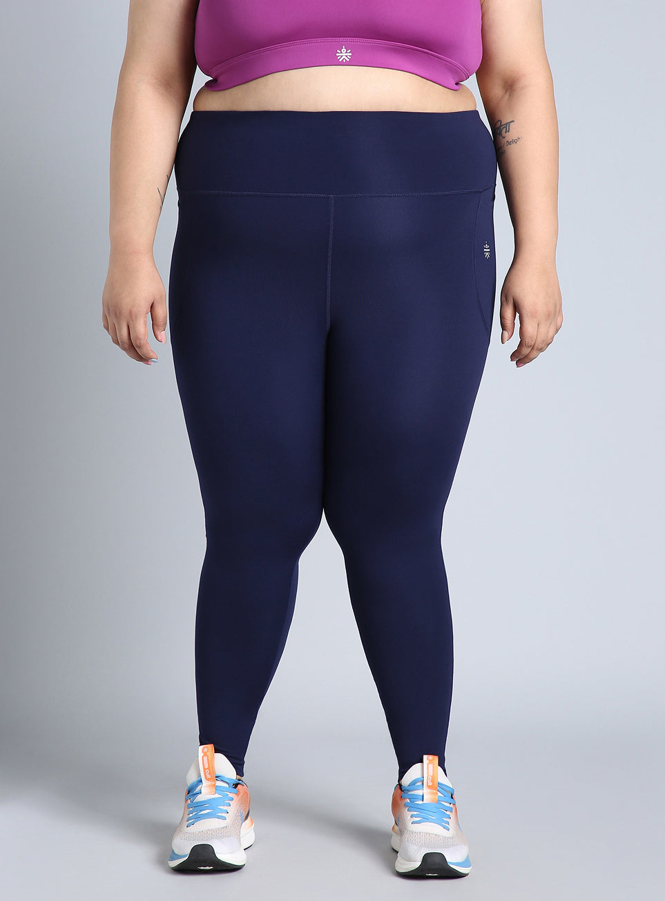 Women's Blue Training Plus Size COMFlex Tights