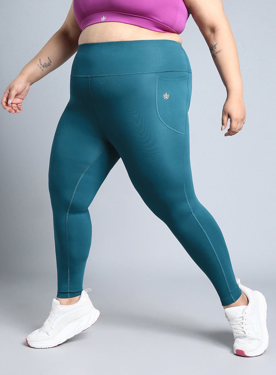 Women's Green Training Plus Size Tights