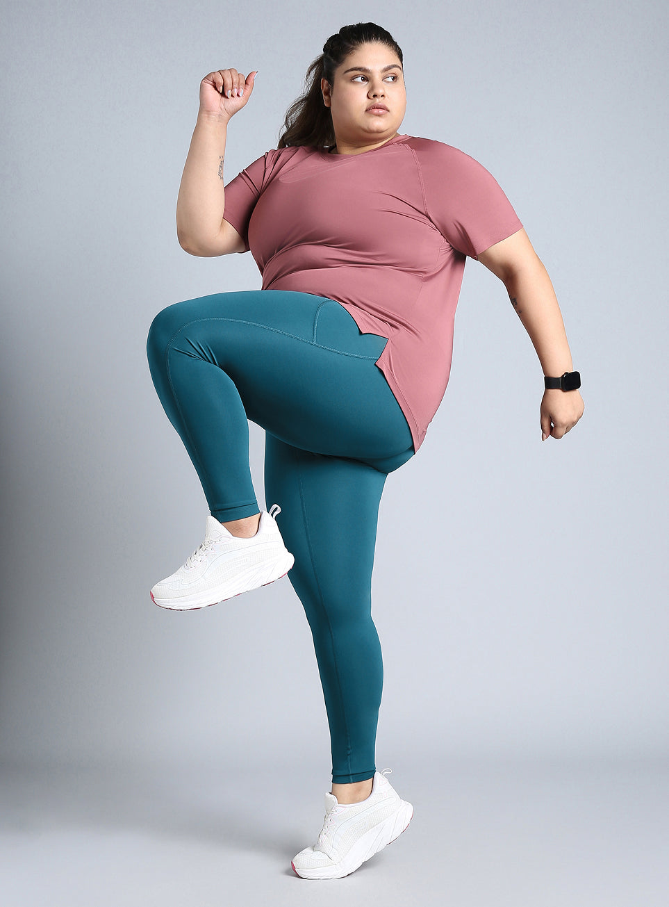 Women's Green Training Plus Size Tights