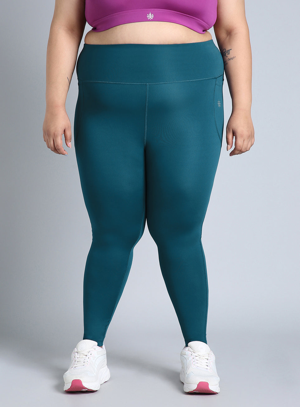 Women's Green Training Plus Size Tights