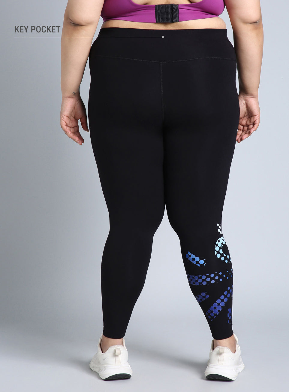 Women's Black Plus Size Graphic Branded COMFlex Training Tights