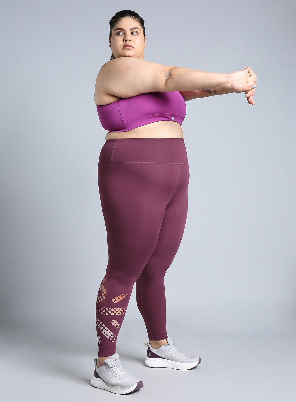 Women's Maroon Plus Size Graphic Branded COMFlex Training Tights