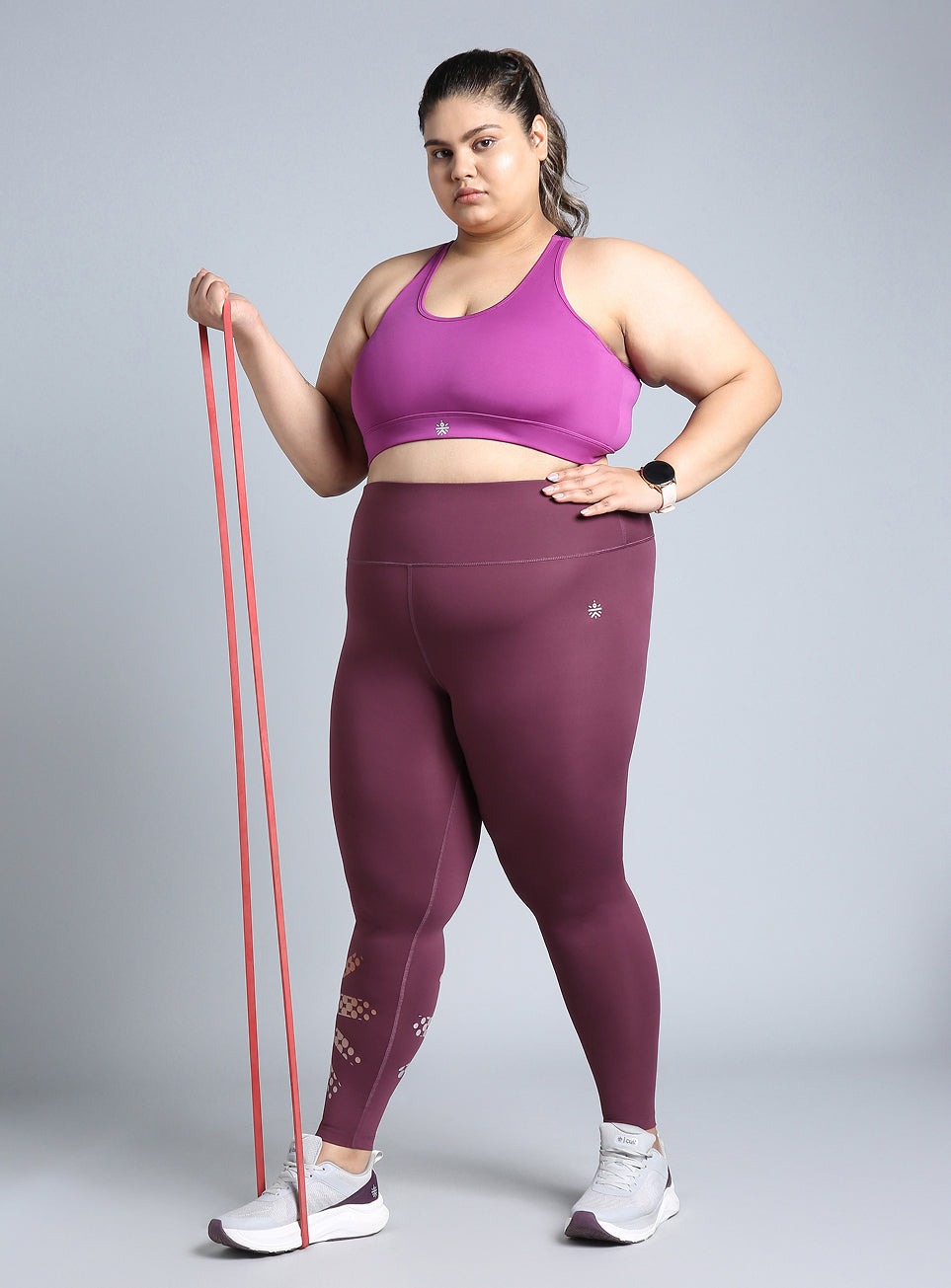 Women's Maroon Plus Size Graphic Branded COMFlex Training Tights