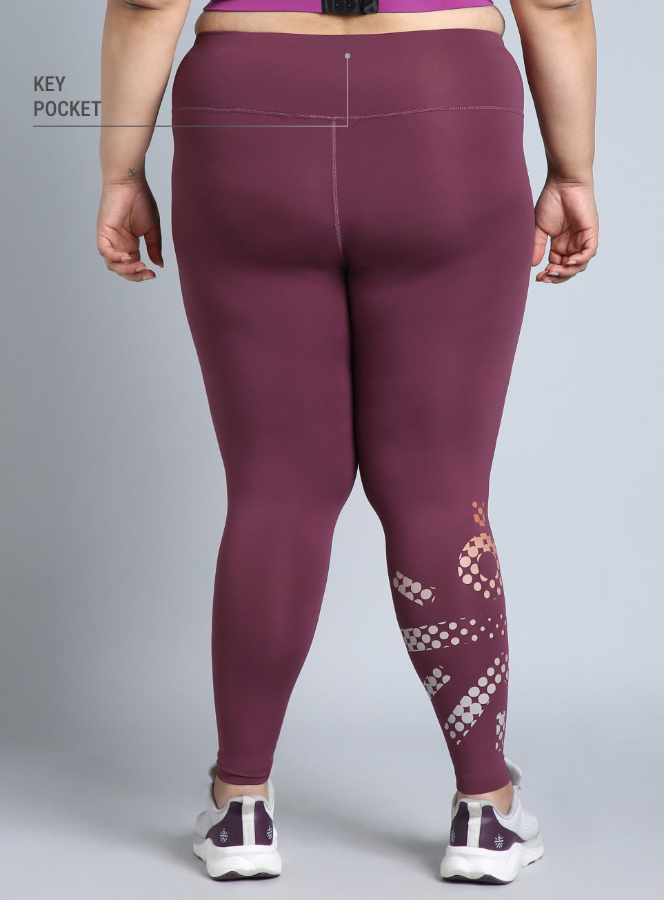 Women's Maroon Plus Size Graphic Branded COMFlex Training Tights