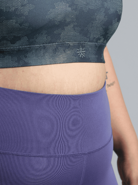 Women's Blue Urban Camo Running High Support Plus Size Bra