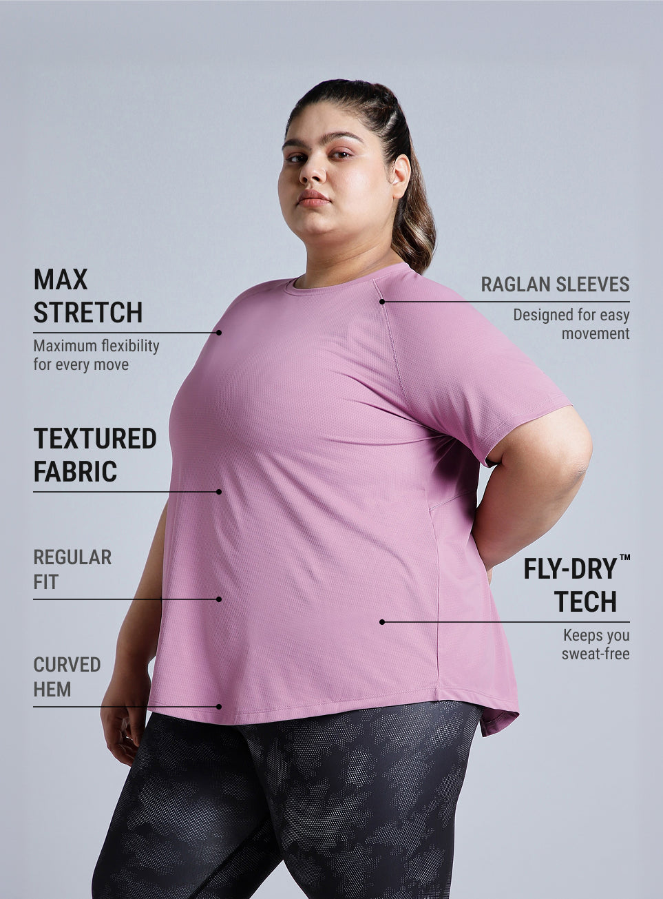 Women's Purple Flow HIIT Plus Size Top