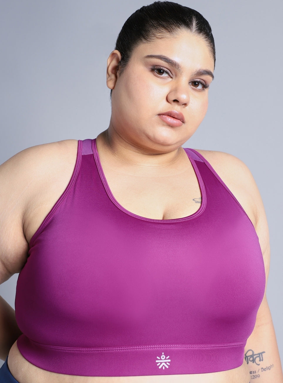 Women's Pink Racerback with Hook High Support Plus Size Sports Bra