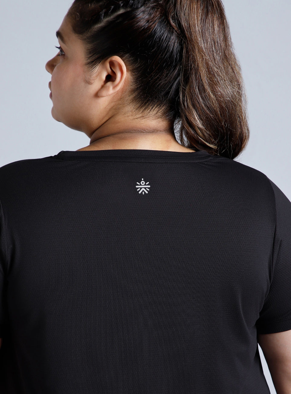 Women's Black Training Essential Plus Size Regular Fit T-shirt