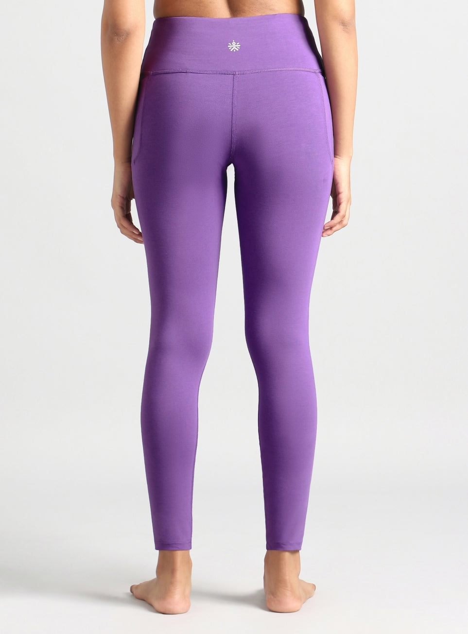 Women's Purple Breathe In-Out Yoga Cotton Tights