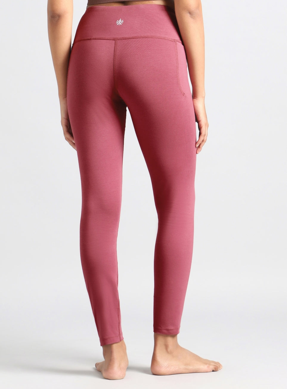 Women's Pink Breathe In-Out Yoga Cotton Tights