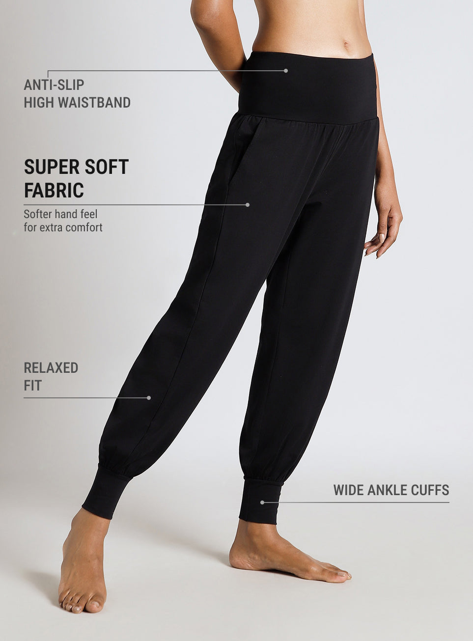 Women's Black Flow and Form Relaxed Yoga Joggers