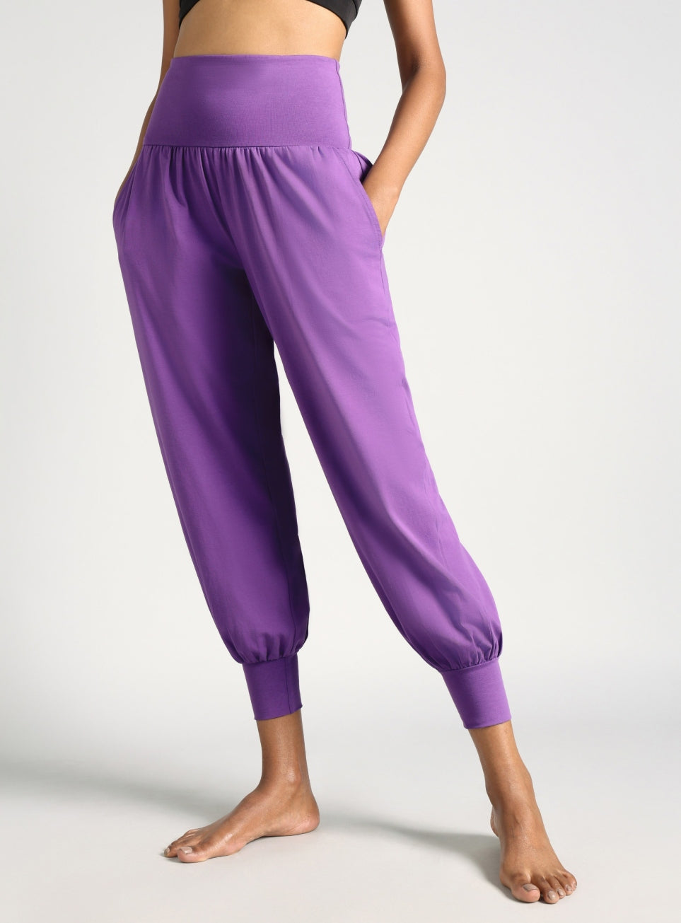 Women's Purple Flow Form Yoga Relaxed Fit Joggers