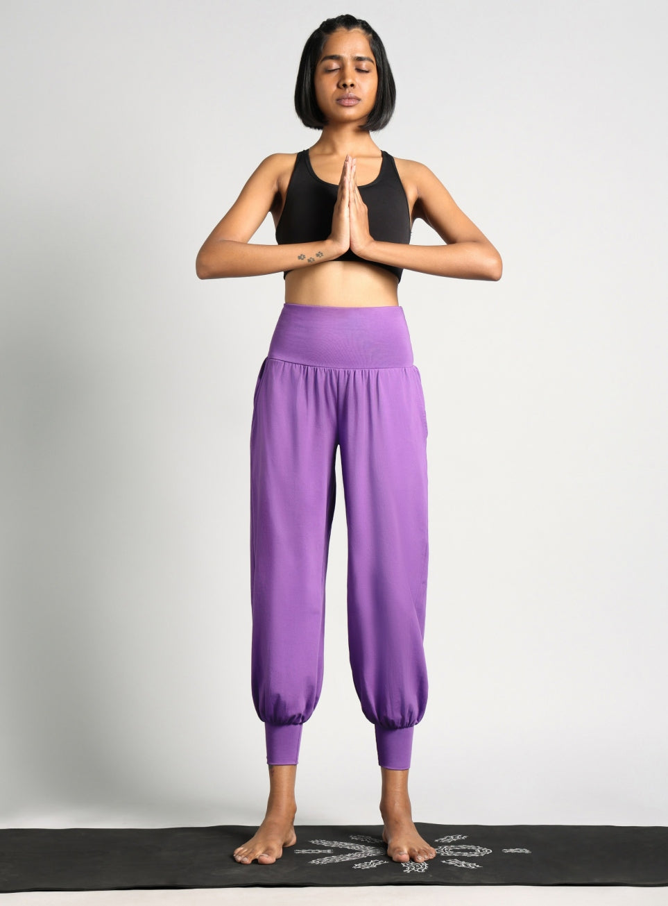 Women's Purple Flow Form Yoga Relaxed Fit Joggers