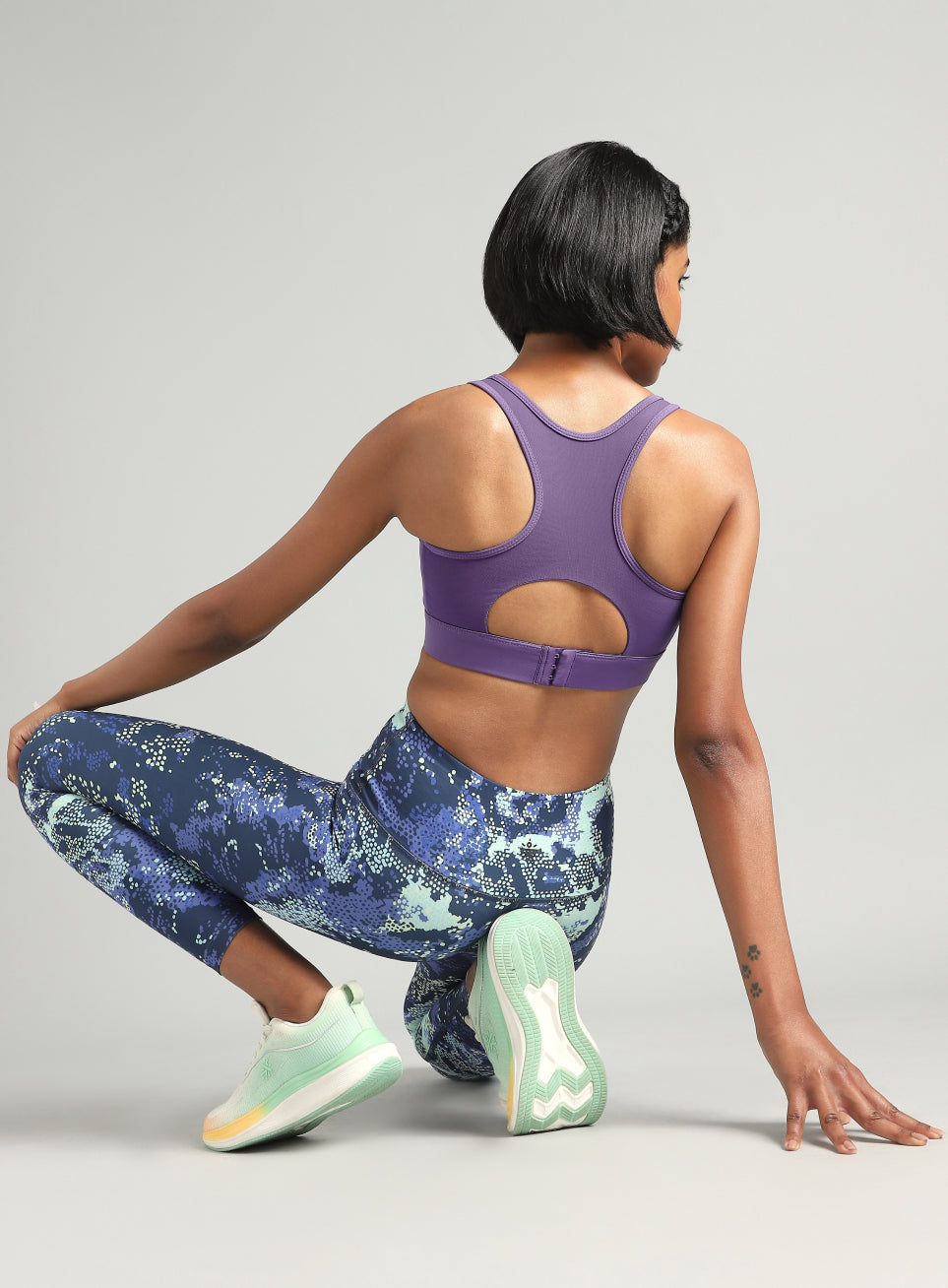 Women's Purple Racer Back With Hook High Support Running Bra