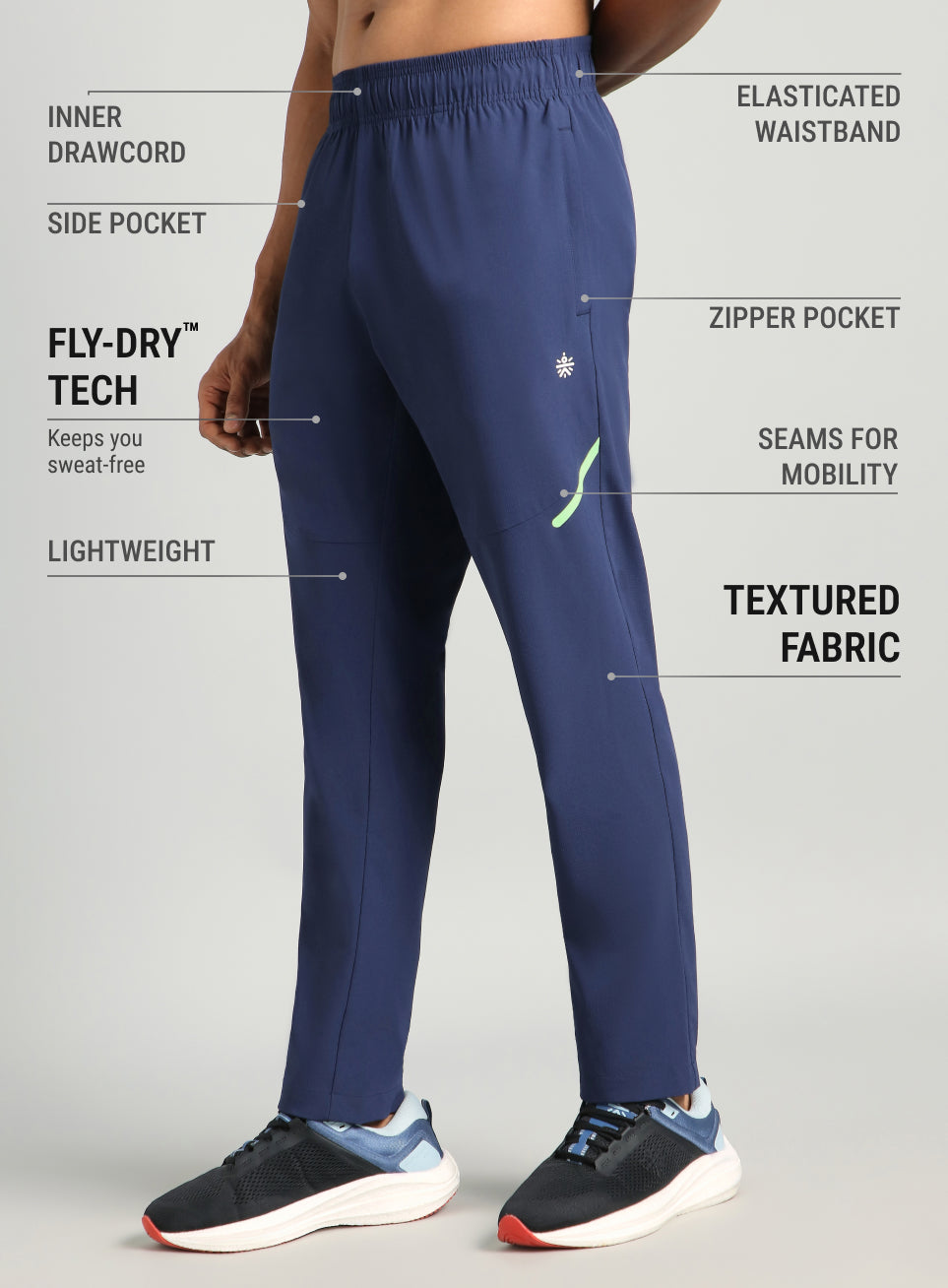 Men's Navy Power Pop Training Trackpants