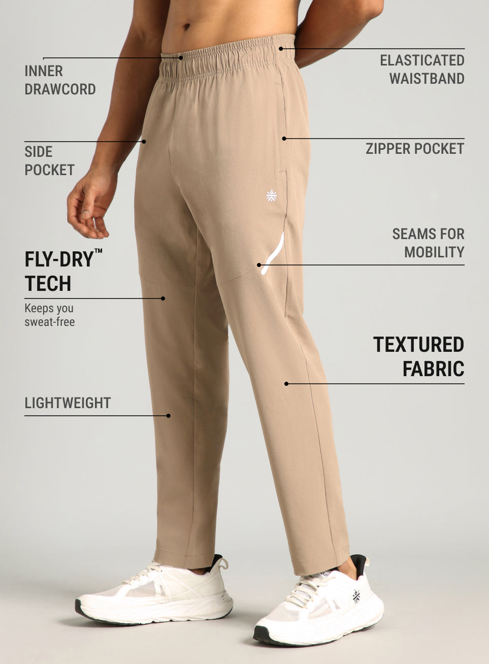 Men's Khaki Training Hype Up Training Trackpants