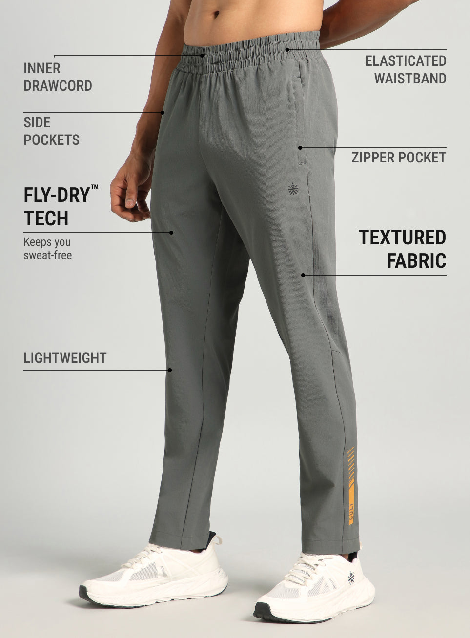 Men's Dark Grey Cult Power Up Training Trackpants