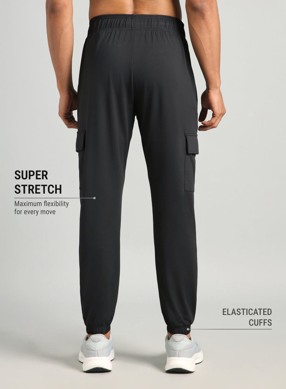 Men's Black Cargo Training Joggers