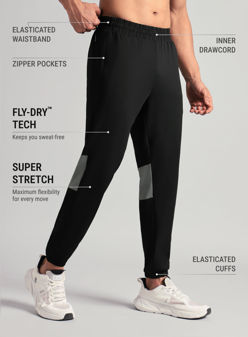 Men's Black Power Pop Active Joggers