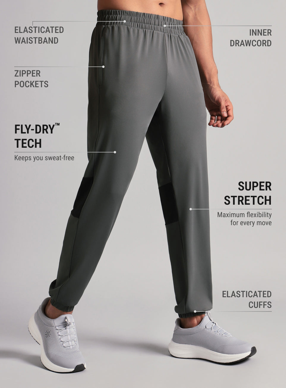 Men's Dark Grey Power Pop Active Joggers