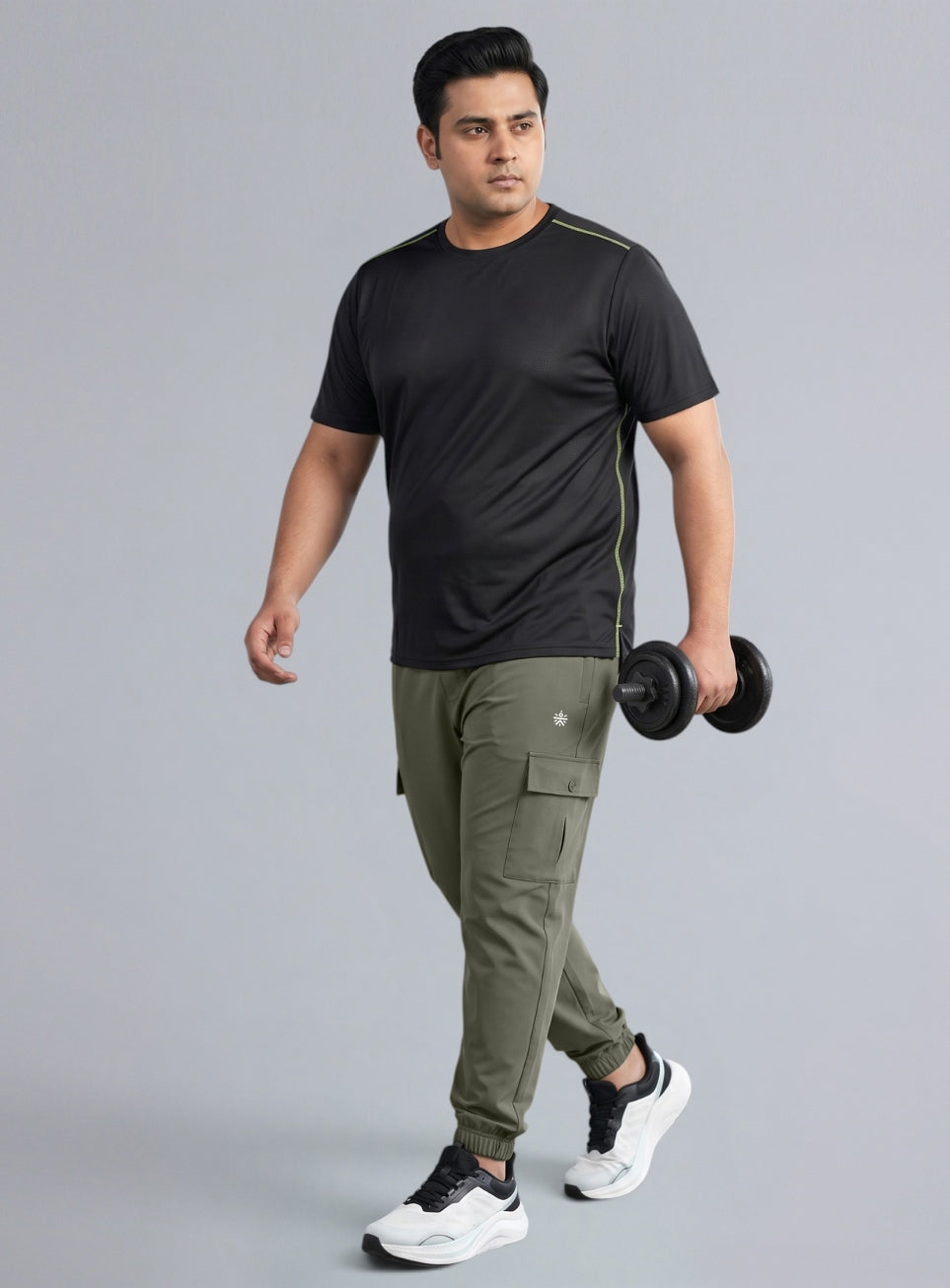 Men's Olive Cargo Training Plus Size Joggers