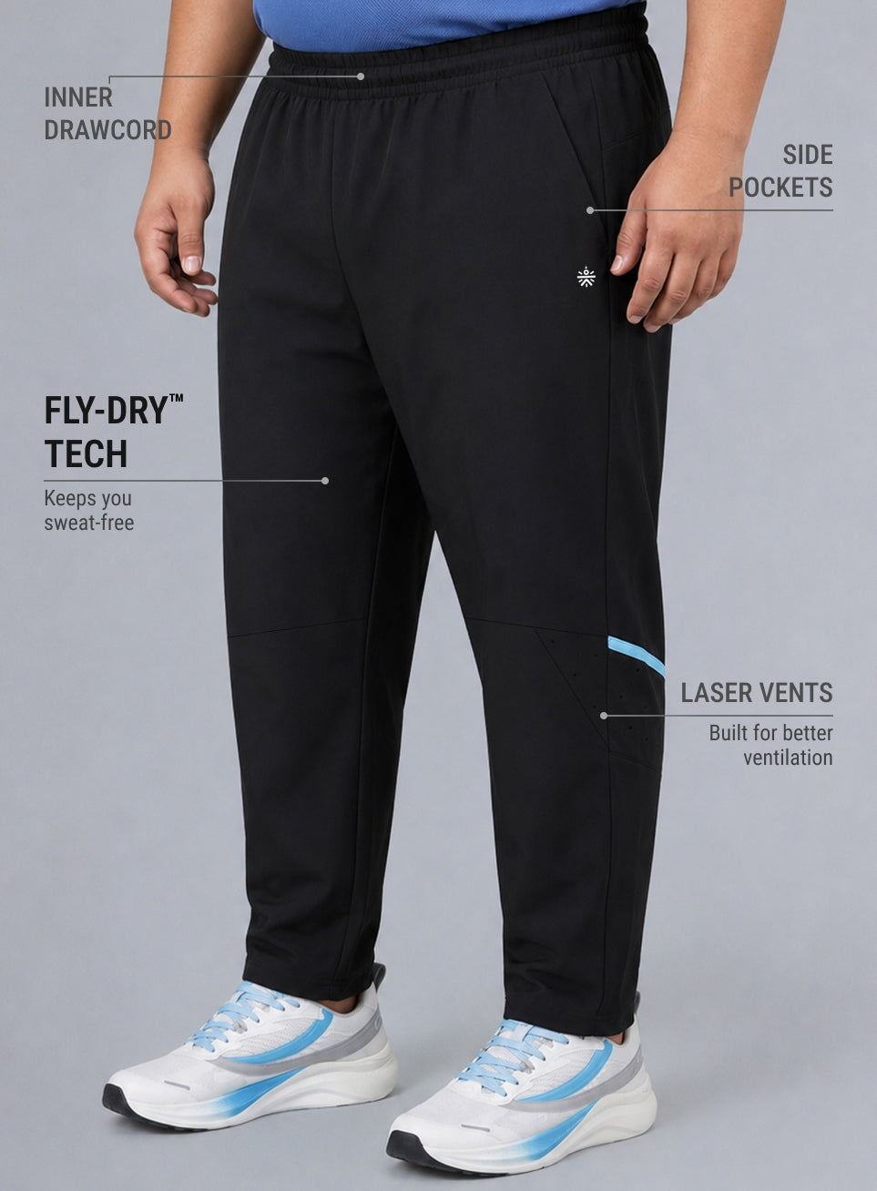 Men's Black Train In Train Out Premium Plus Size Trackpants