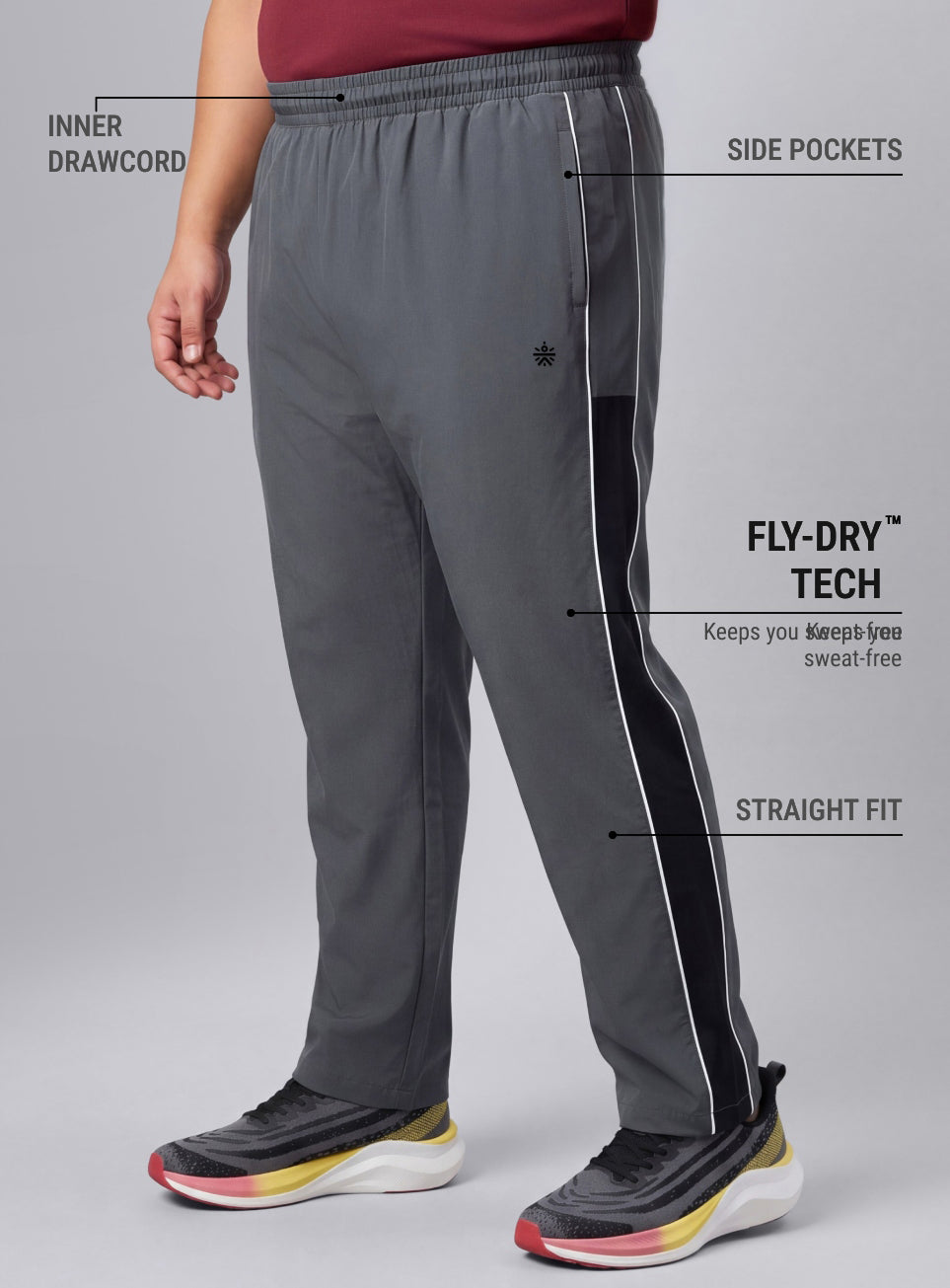 Men's Grey All Format Training Trackpants